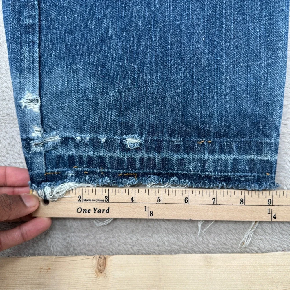 Vintage Y2K Stone Touch Jeans Mens 36x32 Preowned Blue Denim Raw Hem‎ Streetwear